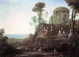 Claude Lorrain Canvas Paintings - Apollo and the Muses on Mount Helion